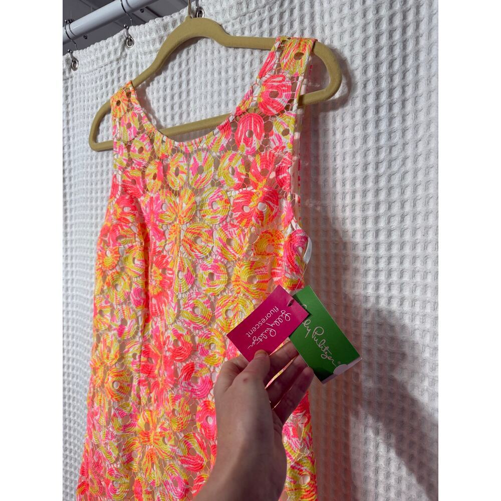 NWT Lilly Pulitzer Shiloh Resort Lace Fluorescent Sleeveless Dress Sz 10 - Picture 3 of 7